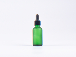 Grünglasflasche 30ml, mit Pipette schwarz